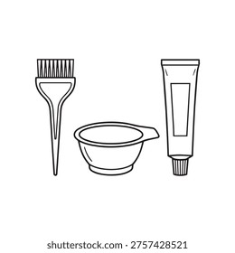 Hair Coloring Tools with Dye Brush and Mixing Bowl for Salon Treatment