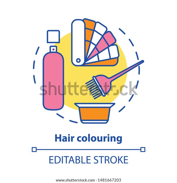 Hair Colouring Concept Icon Hair Highlighting Stock Vector
