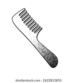 hair comb black and white vector illustration