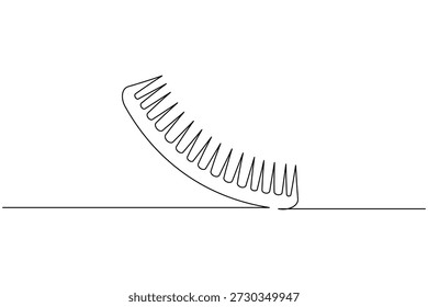 Peine de pelo continuo de una línea de dibujo icono de contorno mínimo para productos de belleza y aseo