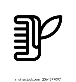 Hair comb. Editable stroke vector icon.