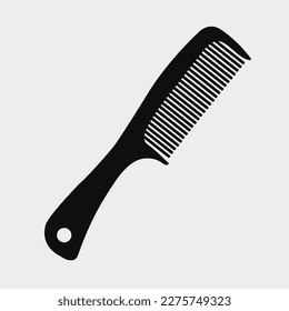 Hair comb flat vector illustration. Cute hair salon barber comb silhouette cartoon vector illustration for graphic design and decorative element