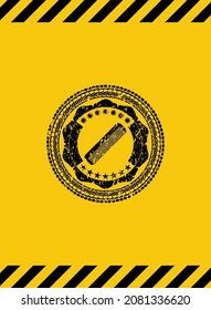 hair comb icon black grunge emblem, yellow warning sign. Vector Illustration. Detailed. 
