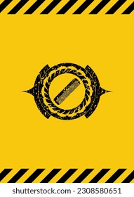 hair comb icon black grunge emblem with yellow background. Vector Illustration. Detailed. 