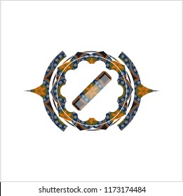 hair comb icon inside arabesque badge. arabic decoration.