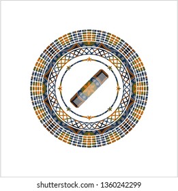 hair comb icon inside arabesque style badge. arabic decoration.