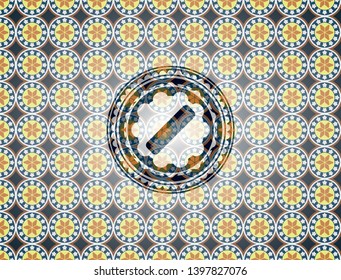 hair comb icon inside arabesque emblem. arabic decoration.
