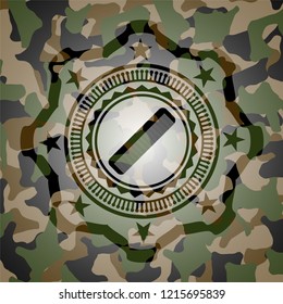 hair comb icon inside camouflage emblem