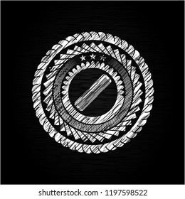 hair comb icon inside chalk emblem