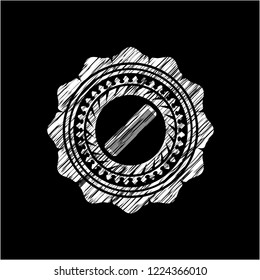 hair comb icon inside chalk emblem written on a blackboard