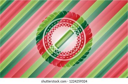 hair comb icon inside christmas colors emblem.