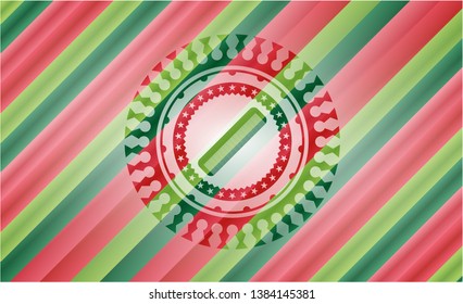 hair comb icon inside christmas style emblem.