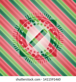 hair comb icon inside christmas badge background.