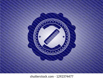 hair comb icon inside emblem with jean high quality background