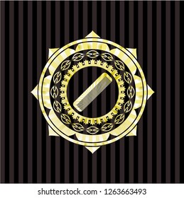 hair comb icon inside gold shiny badge
