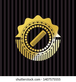 hair comb icon inside gold badge or emblem