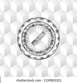 hair comb icon inside grey icon or emblem with geometric cube white background