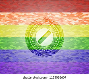 hair comb icon inside lgbt colors emblem 