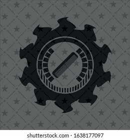hair comb icon inside realistic black emblem