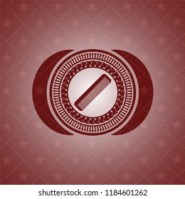 hair comb icon inside red icon or emblem