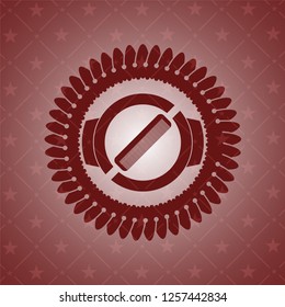 hair comb icon inside red emblem