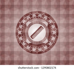 hair comb icon inside red badge with geometric pattern. Seamless.