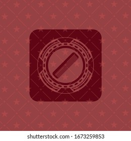 Haarkämmsymbol in rotem Emblem