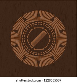 hair comb icon inside retro style wooden emblem