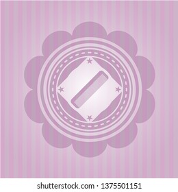 hair comb icon inside retro pink emblem