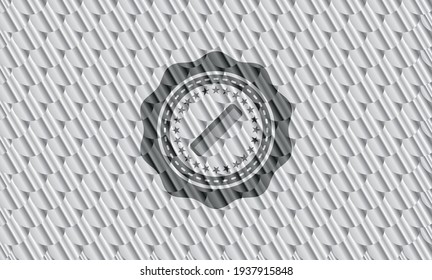 hair comb icon inside shiny silver badge. Scales pattern. Vector Illustration. Detailed. 