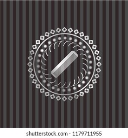 hair comb icon inside silver emblem