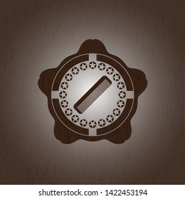 hair comb icon inside wood badge or emblem