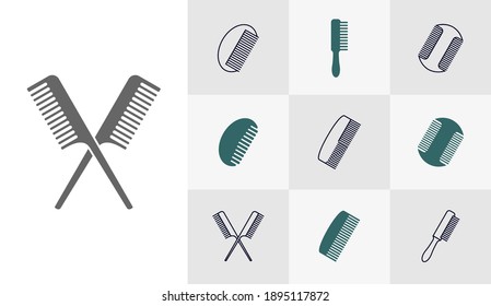 Hair comb icon logo design vector template, Fashion icon concepts, Creative design