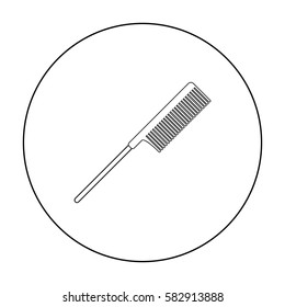 Hair comb icon in outline style isolated on white background. Hairdressery symbol stock vector illustration.