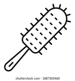 Hair comb icon. Outline hair comb vector icon for web design isolated on white background