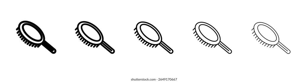 Ícone de pente de cabelo delineamento fino logotipo marca set