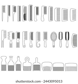 Hair comb icon vector set. Hairstyle illustration sign collection. Barber shop symbol. Hairdresser logo.