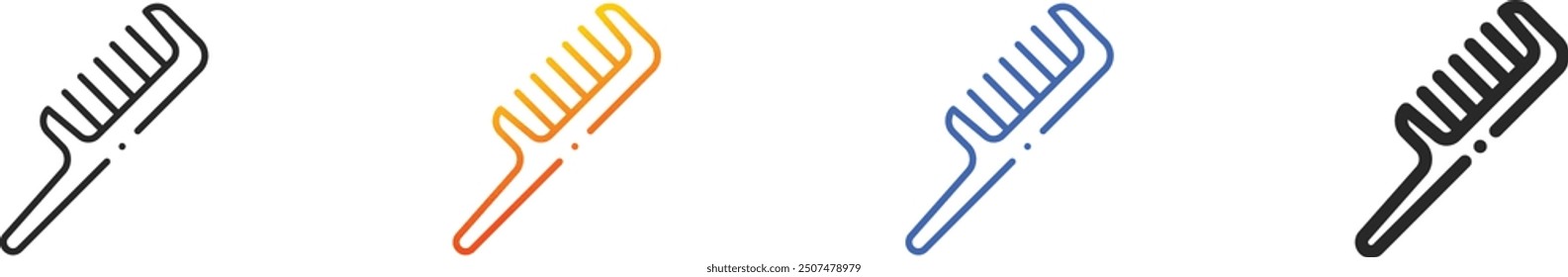 hair comb icon.Thin Linear, Gradient, Blue Stroke and bold Style Design Isolated On White Background