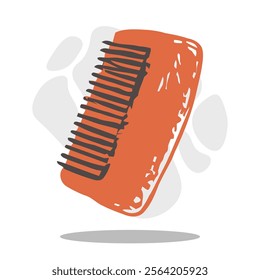 hair comb illustration in hand drawing doodle style