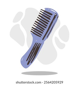 hair comb illustration in hand drawing doodle style