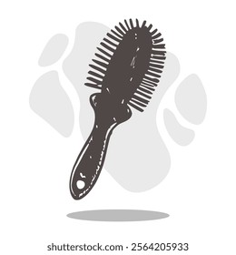 hair comb illustration in hand drawing doodle style