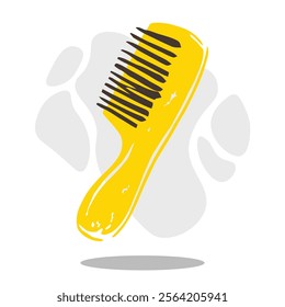 hair comb illustration in hand drawing doodle style