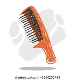 hair comb illustration in hand drawing doodle style