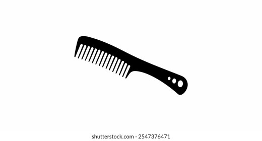 hair comb illustration logo design