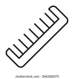 Hair comb line icon vector isolated. Symbol of a hairdresser tool,salon equipment. Professional hairdressing accessory.