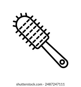 Hair comb linear logo mark in black and white
