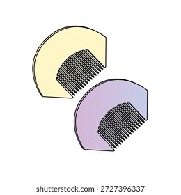 Ilustración vectorial de Plantilla de maqueta de peine para el cabello.