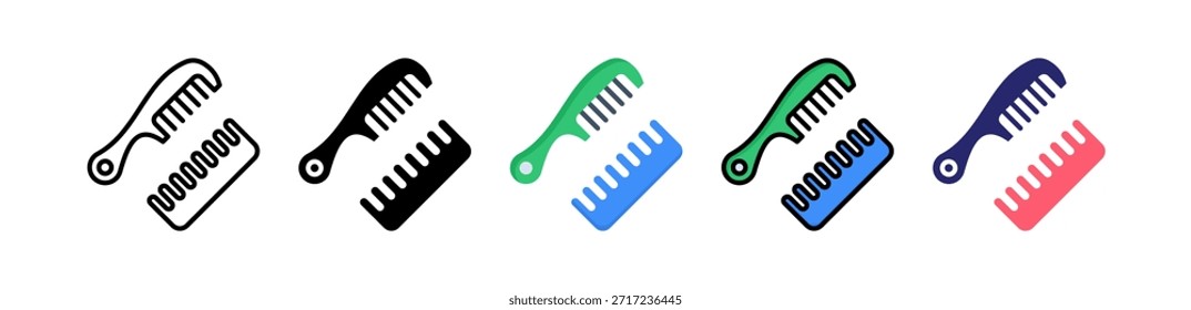 Peine de pelo múltiple estilo icono conjunto Colección..