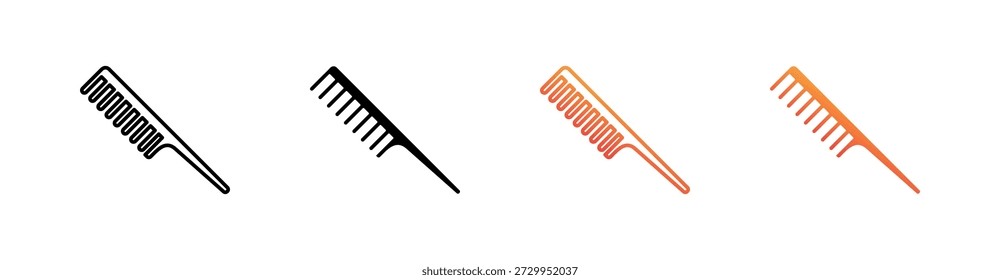 Peine de pelo múltiple estilo conjunto de iconos Vector