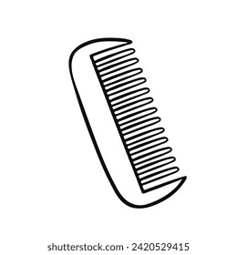 Hair comb, personal hygiene, vector outline